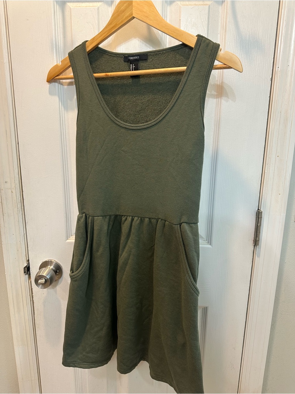 Forever 21 Olive Green Knit Top with Crew Neck